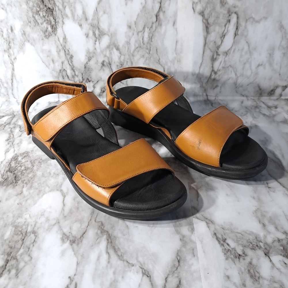 Wolky Women's Open Toe Comfortable Sandals‎ Genuine Leather Chestnut/Brown 42 - Picture 2 of 15